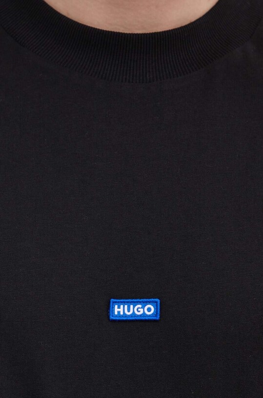 Бавовняний лонгслів Hugo Blue 50519962 чорний