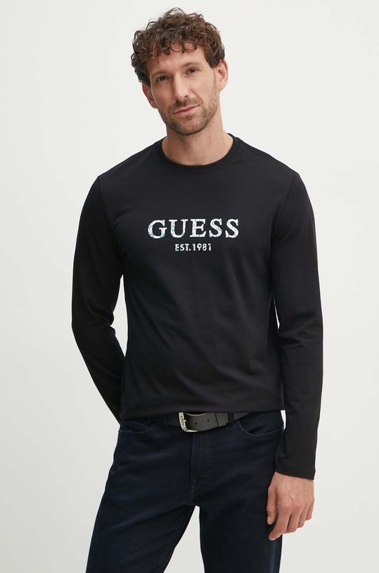 Guess longsleeve print negru M4YI39.J1314