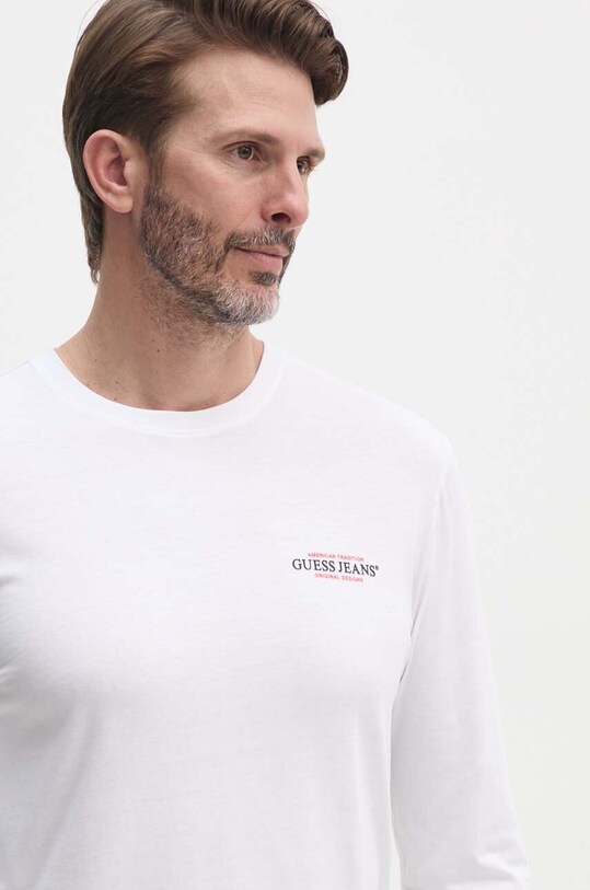 Бавовняний лонгслів Guess Jeans білий M4YI54.K8HM0