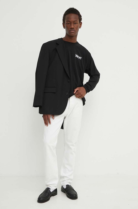 Хлопковый лонгслив Won Hundred 3146.12063 чёрный AW24