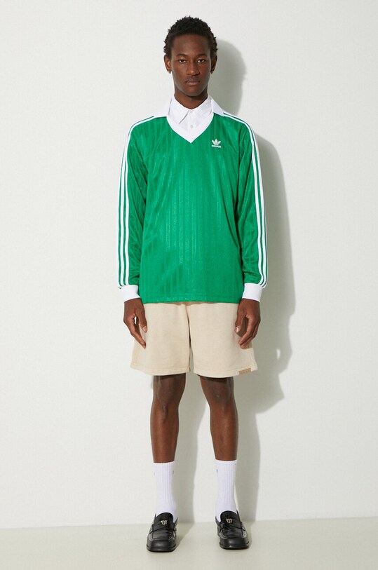adidas Originals camicia a maniche lunghe Adicolor Piqué Football Long Sleeve IX5225 verde AW24