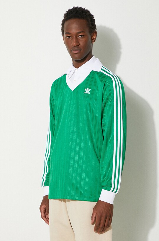 adidas Originals camicia a maniche lunghe Adicolor Piqué Football Long Sleeve verde IX5225