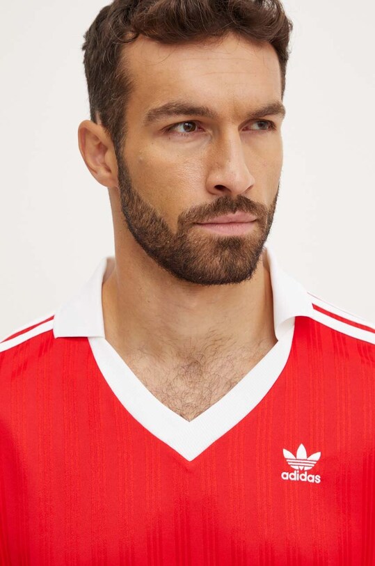 Блуза с дълги ръкави adidas Originals Adicolor Piqué Football Long Sleeve червен IX5226
