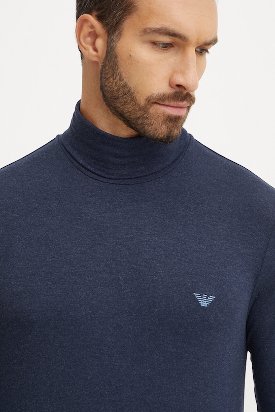 Tričko s dlhým rukávom Emporio Armani Underwear slim tmavomodrá 112066.4F584