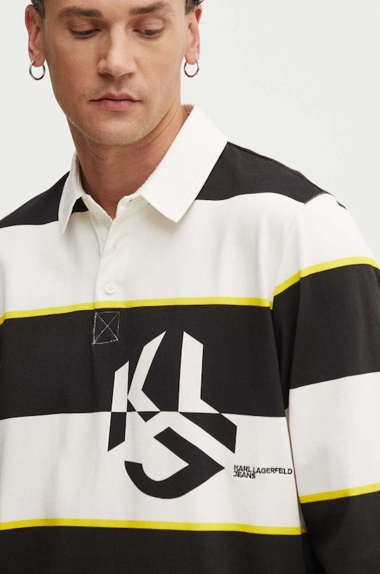 Karl Lagerfeld Jeans longsleeve bawełniany wzorzyste multicolor 245D1605
