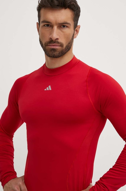Tréninkové tričko s dlouhým rukávem adidas Performance Techfit COLD.RDY červená HP0572
