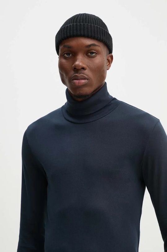 Bavlněné tričko s dlouhým rukávem Marc O'Polo slim námořnická modř 429220252100