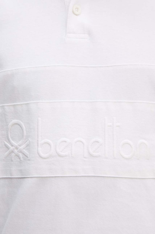 United Colors of Benetton longsleeve din bumbac 3G9WU3020 alb