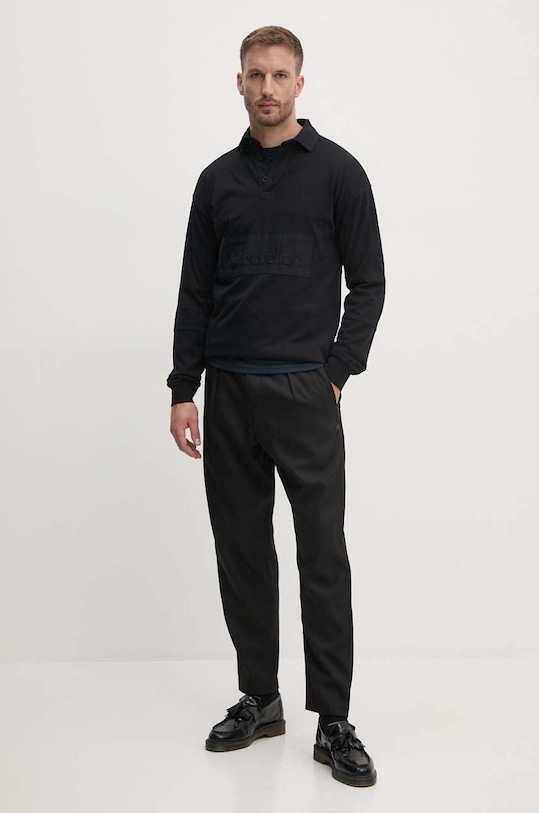 United Colors of Benetton longsleeve bawełniany 3G9WU3020 czarny AW24