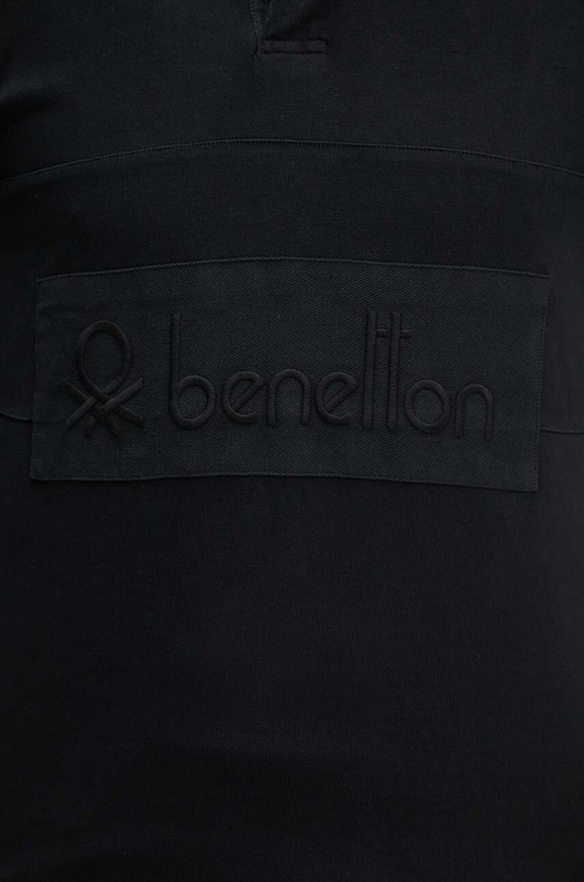 United Colors of Benetton longsleeve din bumbac 3G9WU3020 negru