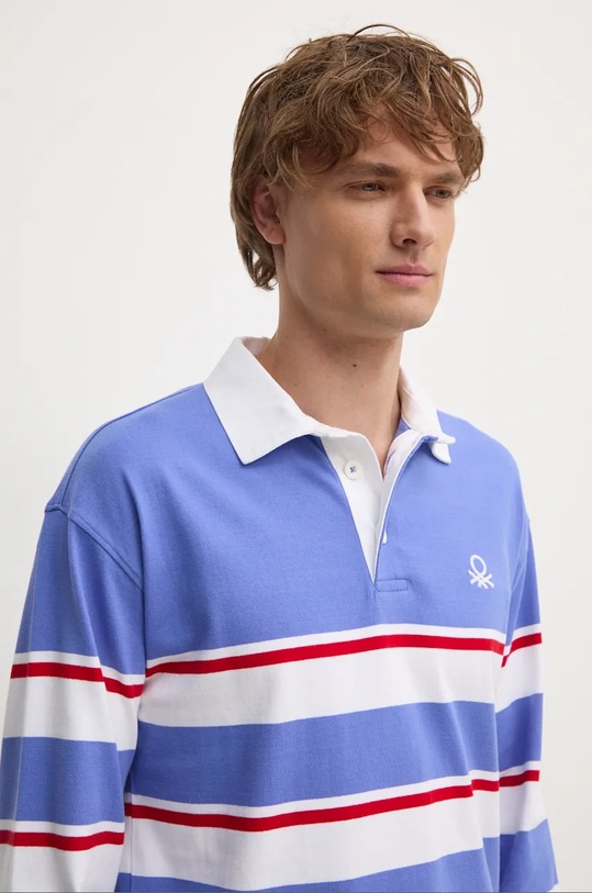 Хлопковый лонгслив United Colors of Benetton фиолетовой 3KUJU301E