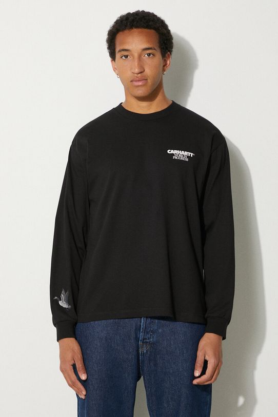 Βαμβακερή μπλούζα με μακριά μανίκια Carhartt WIP Ducks