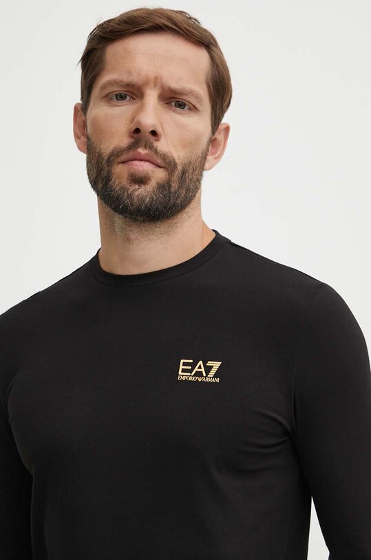 Tričko s dlhým rukávom EA7 Emporio Armani čierna PJVQZ.8NPT28.0208