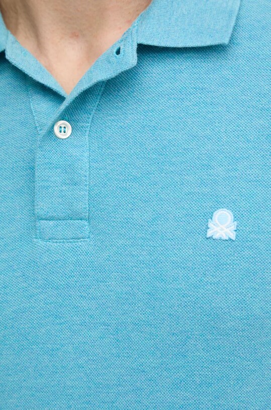 Bavlněné tričko s dlouhým rukávem United Colors of Benetton modrá 3088U3025