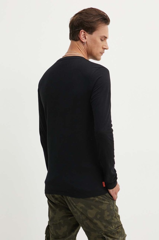 Oblečení Bavlněné tričko s dlouhým rukávem Superdry M6010857A.02A černá