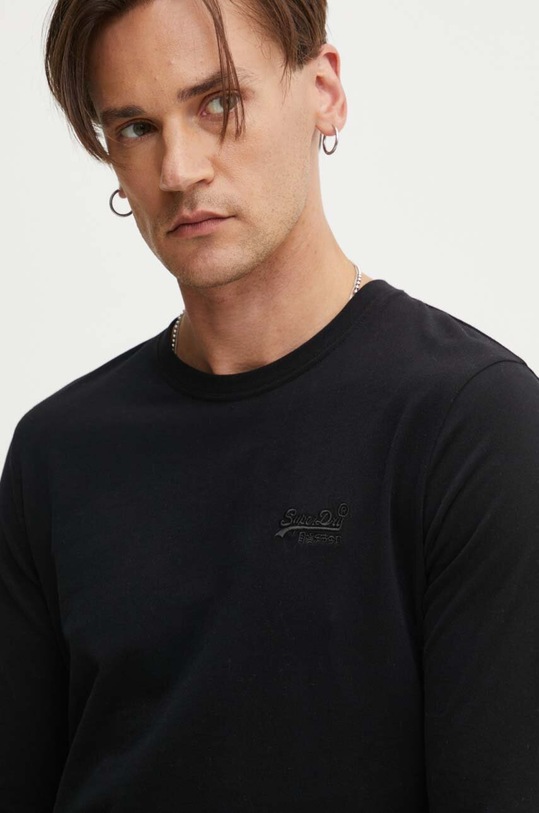 Bavlněné tričko s dlouhým rukávem Superdry černá M6010857A.02A