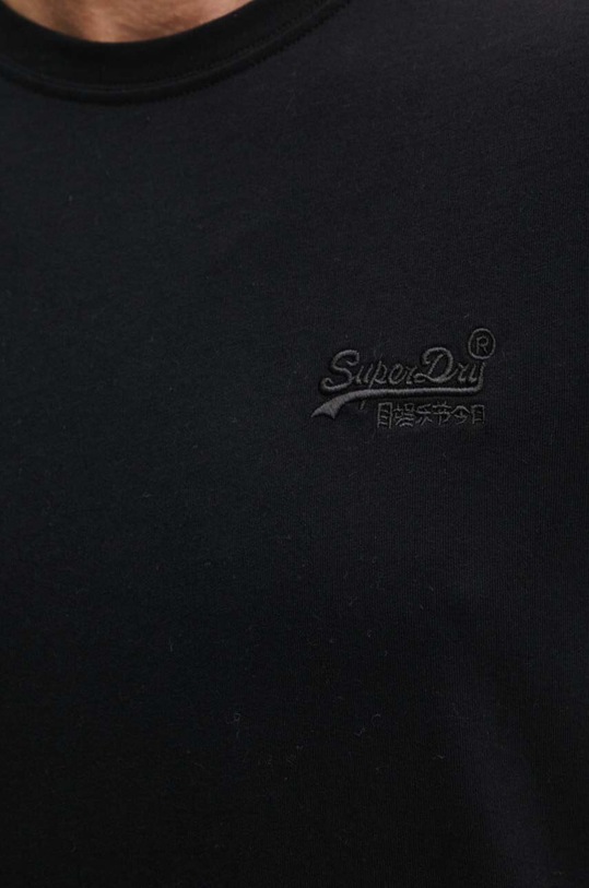 Bavlněné tričko s dlouhým rukávem Superdry M6010857A.02A černá