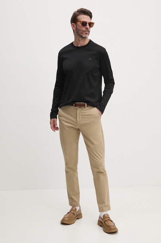 Paul&Shark longsleeve din bumbac 14311635 negru AW24