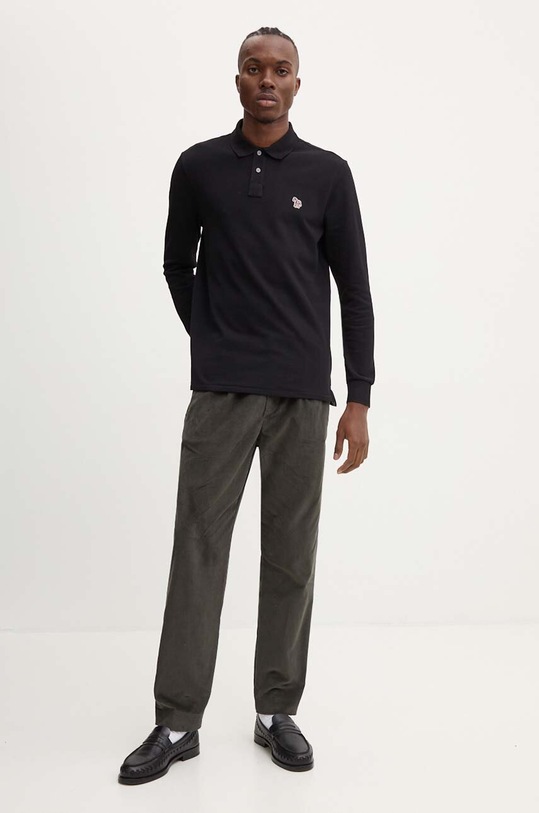 PS Paul Smith longsleeve bawełniany M2R.115L.KZEBRA czarny AW24