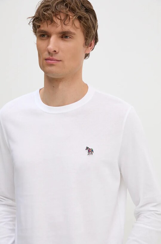 PS Paul Smith longsleeve din bumbac alb M2R.828R.KZEBRA