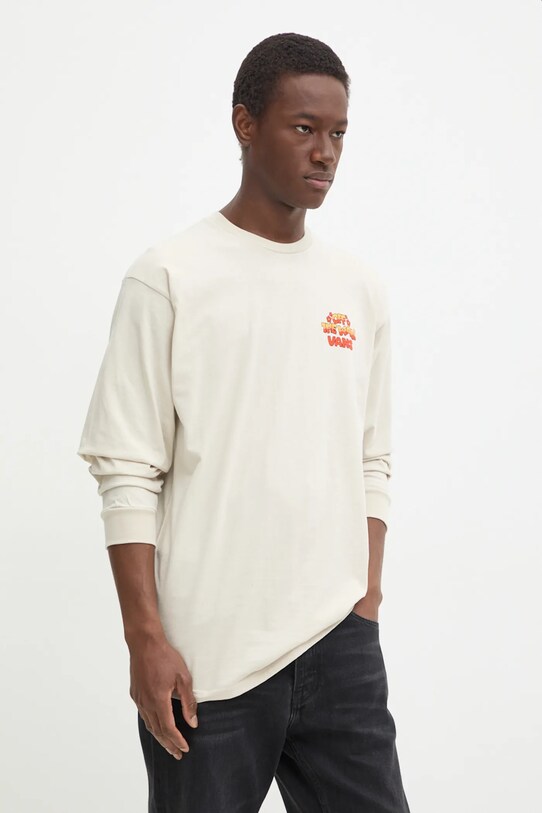 Îmbrăcăminte Vans longsleeve din bumbac VN000KHS2N11 bej