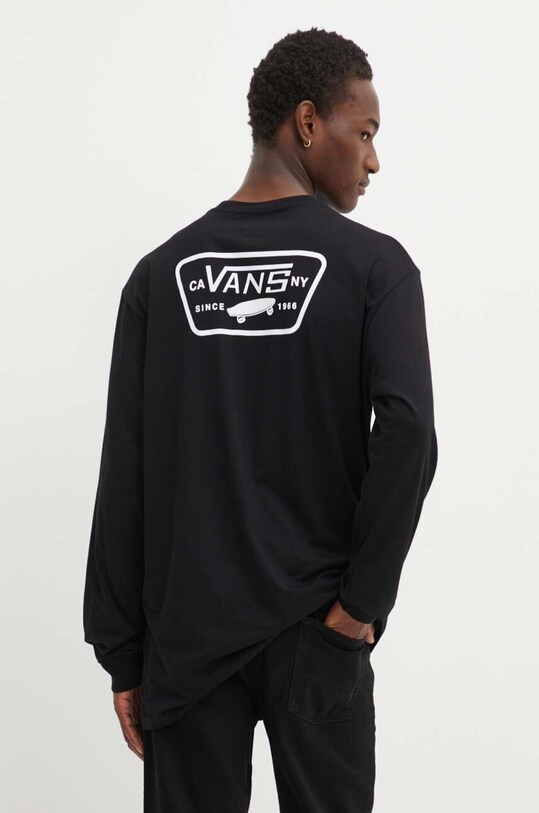 Vans longsleeve din bumbac print negru VN0A2XCMY281