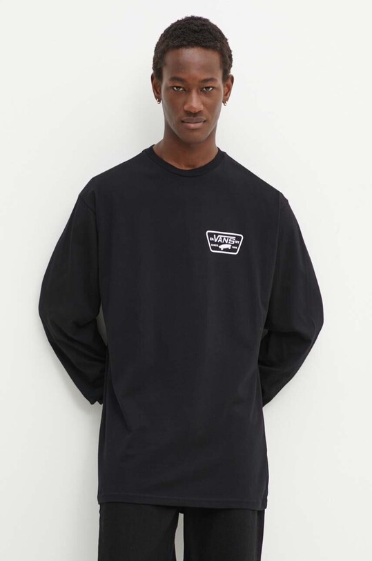 Vans longsleeve din bumbac VN0A2XCMY281 negru AW24