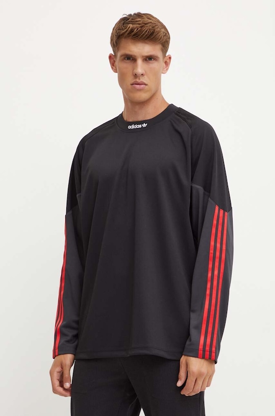 Tričko s dlouhým rukávem adidas Originals kulatý černá IX9640