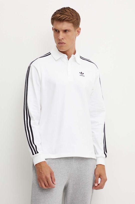 adidas Originals longsleeve bawełniany Adicolor biały IZ2459