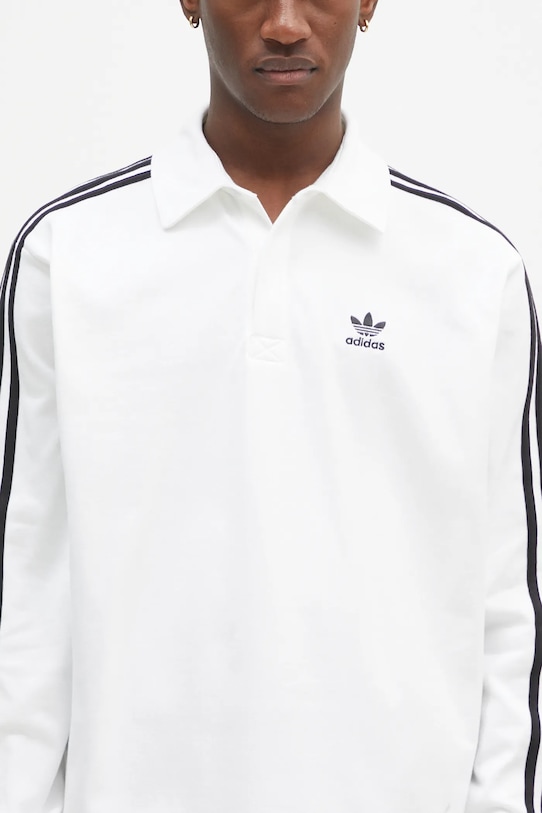 adidas Originals longsleeve din bumbac Adicolor alb IZ2459