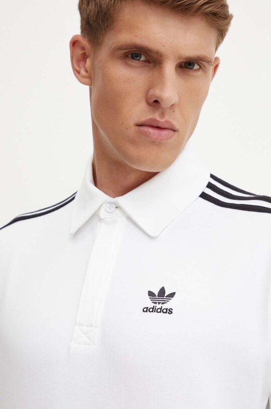 Бавовняний лонгслів adidas Originals IZ2459 білий