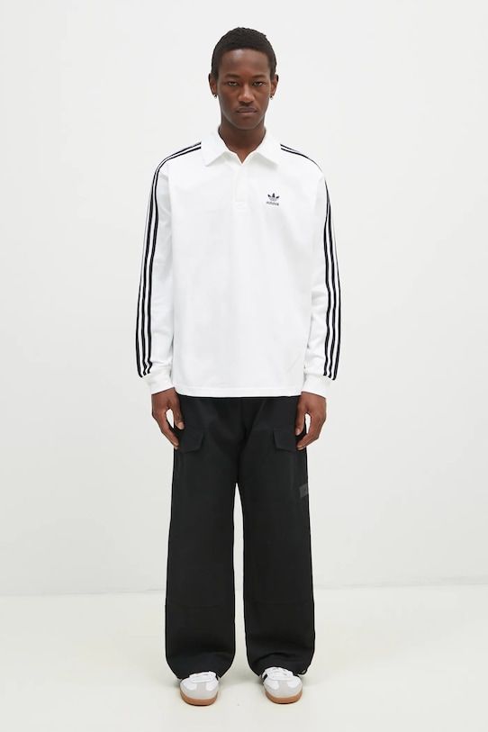 adidas Originals longsleeve din bumbac Adicolor IZ2459 alb