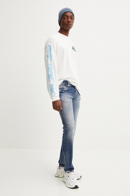 Diesel longsleeve din bumbac T-BOXT-LS-Q15 A15019.0AKAK bej AW24