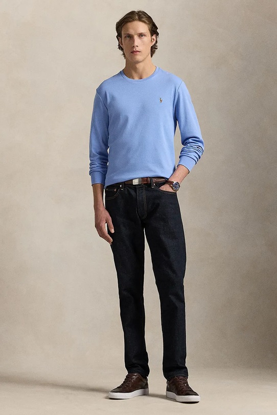 Odzież Polo Ralph Lauren longsleeve bawełniany 710760121 niebieski