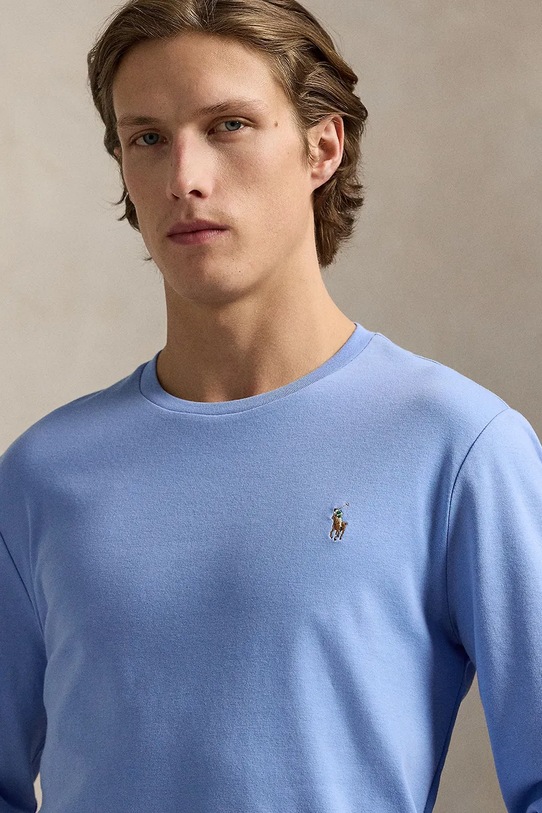 Polo Ralph Lauren longsleeve bawełniany niebieski 710760121