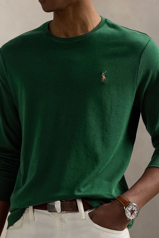 Polo Ralph Lauren longsleeve bawełniany zielony 710760121