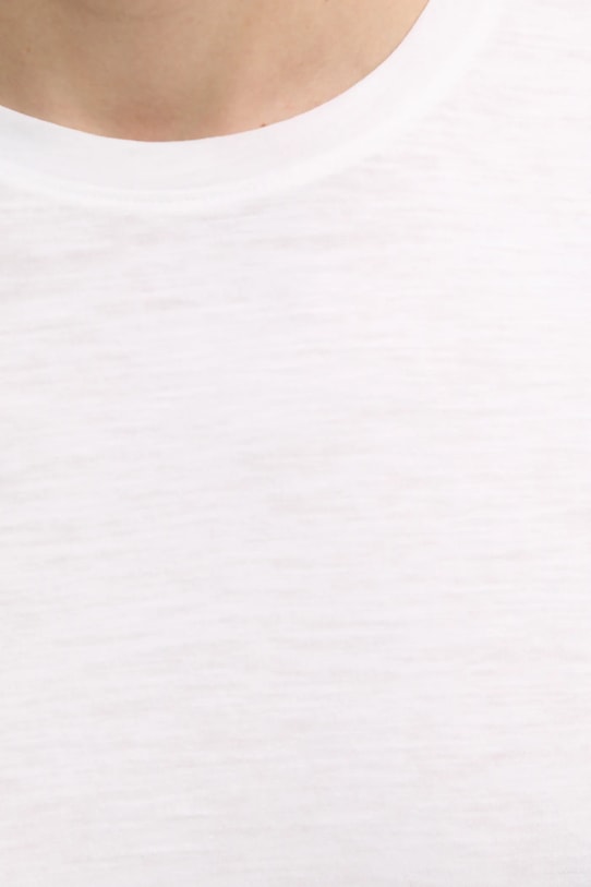 Βαμβακερή μπλούζα με μακριά μανίκια Sisley 3WF0S1013 λευκό