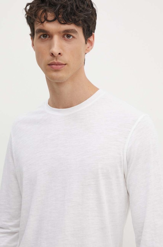 Sisley longsleeve din bumbac alb 3WF0S1013