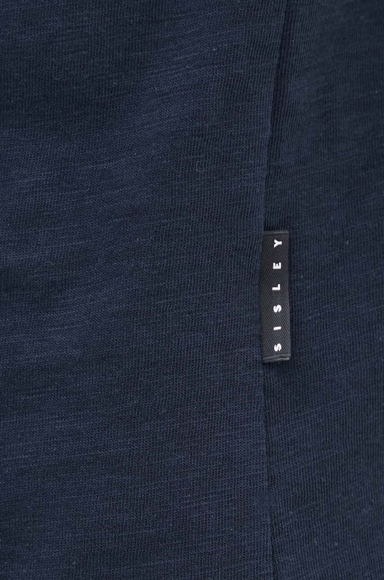 Sisley longsleeve din bumbac 3WF0S1013 bleumarin