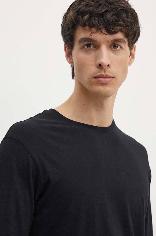 Sisley longsleeve bawełniany czarny 3WF0S1013