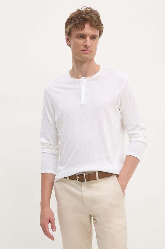 Sisley longsleeve bawełniany bawełna biały 3WF0S1034