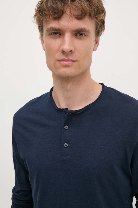 Sisley longsleeve din bumbac bleumarin 3WF0S1034