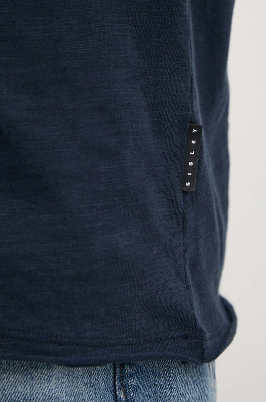 Sisley longsleeve din bumbac 3WF0S1034 bleumarin