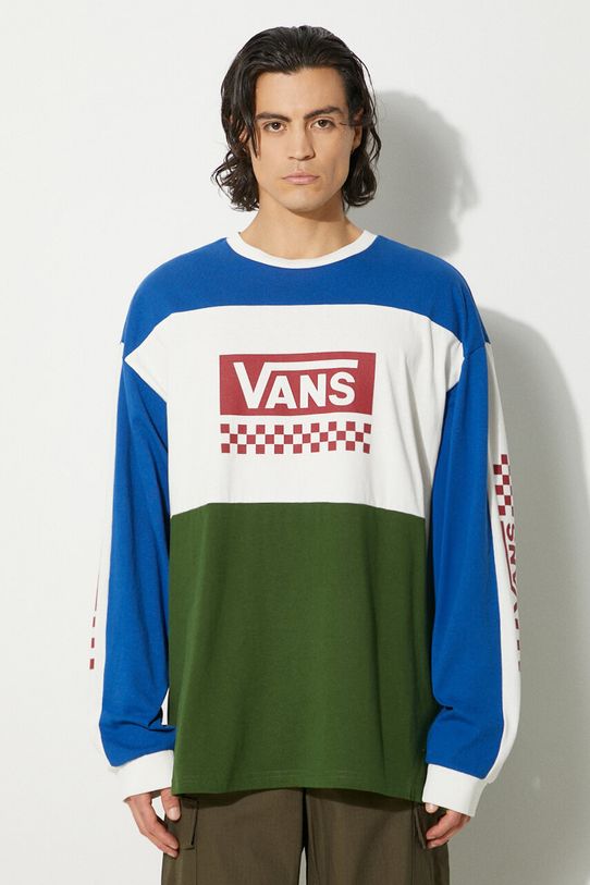 Bavlněné tričko s dlouhým rukávem Vans Premium Classics LX Branded Panel relaxed vícebarevná VN000K2KBXU1