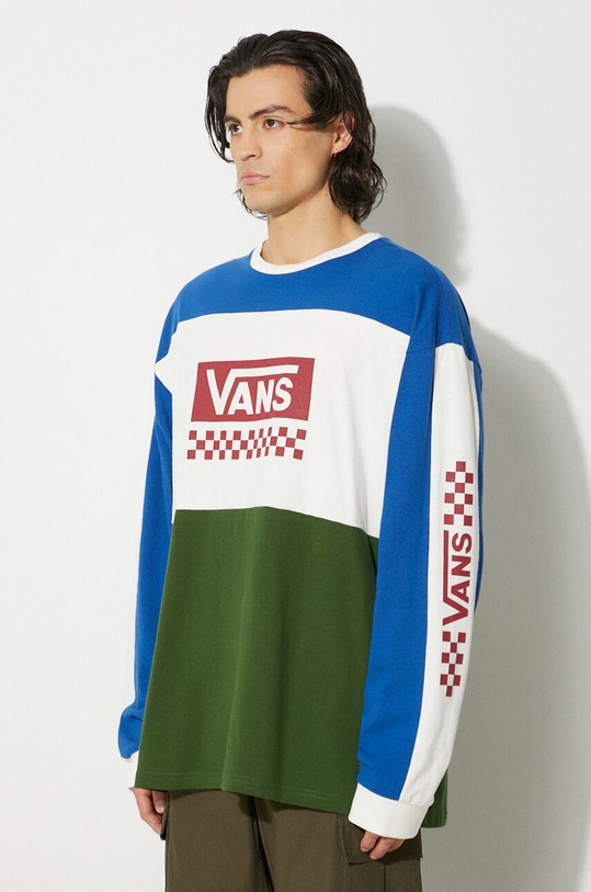 Bavlněné tričko s dlouhým rukávem Vans Premium Classics LX Branded Panel vícebarevná VN000K2KBXU1