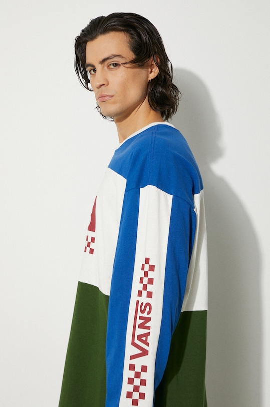 Bavlněné tričko s dlouhým rukávem Vans Premium Classics LX Branded Panel VN000K2KBXU1 vícebarevná