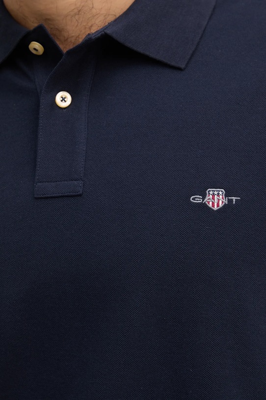 Bavlněné tričko s dlouhým rukávem Gant 2230 námořnická modř