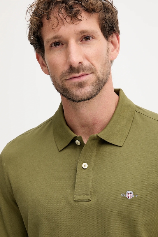 Gant longsleeve bawełniany zielony 2230