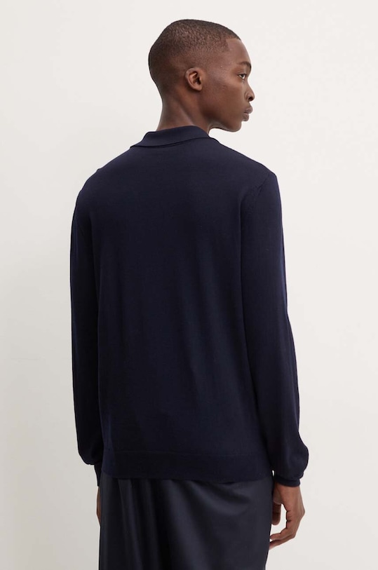 Îmbrăcăminte A.P.C. pulover de lana polo jacob logo WVAWM.H23324 bleumarin