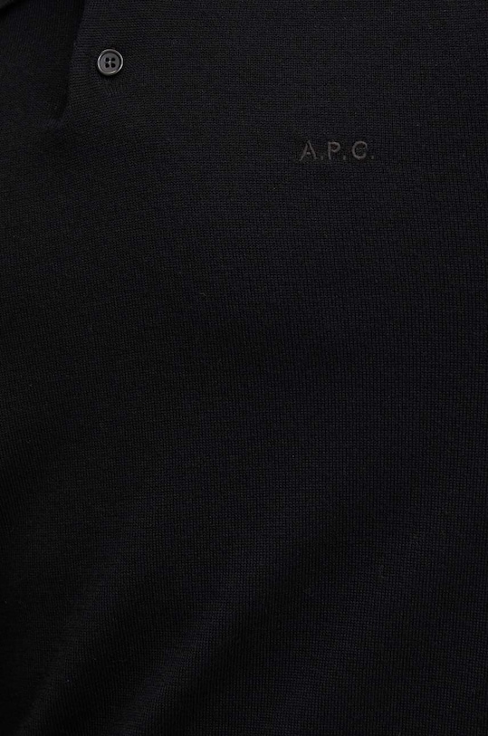 Вовняний светр A.P.C. polo jacob logo WVAWM.H23324 чорний